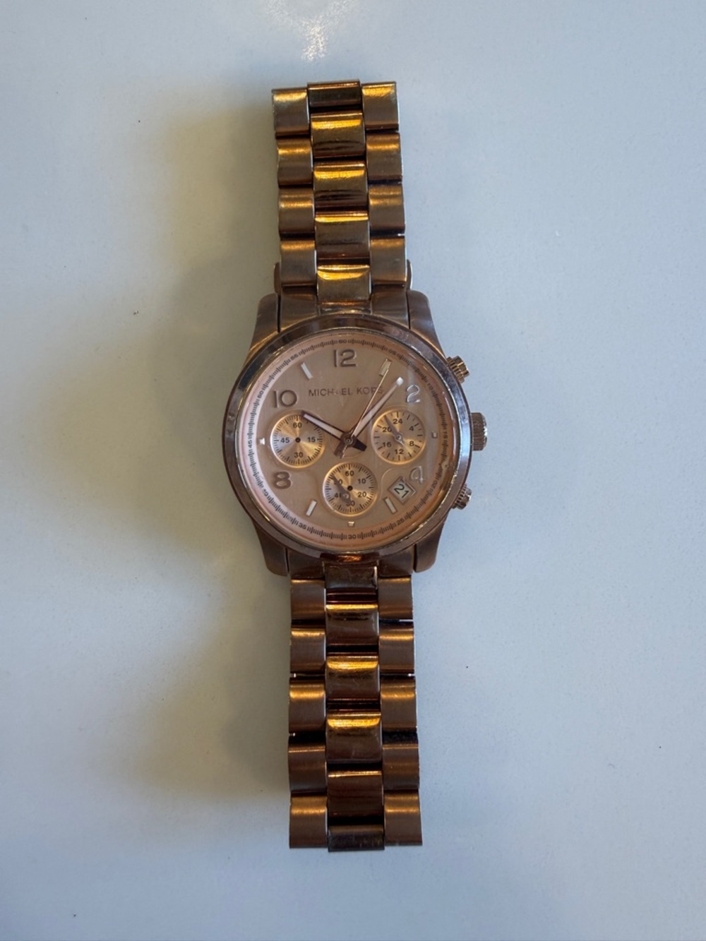 Michael Kors Rose Gold-Tone Chronograph Bracelet Watch